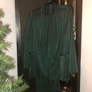 Eloquent Green Satin Suit